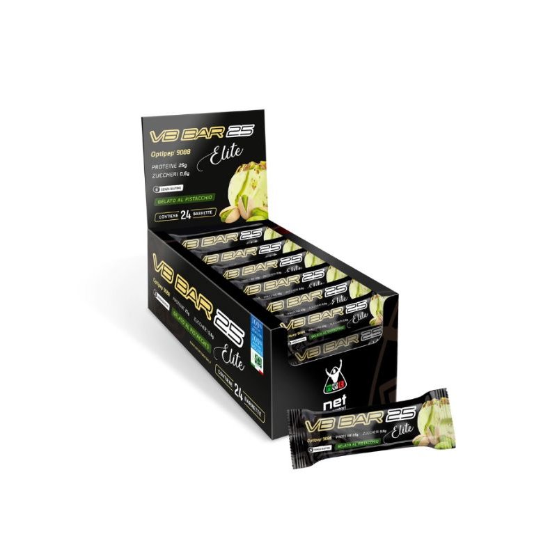 Vendita online INTEGRATORE ALIMENTARE VB BAR 25 ELITE 50G GELATO AL PISTACCHIO costo  2,50 €  spedizione in 24h