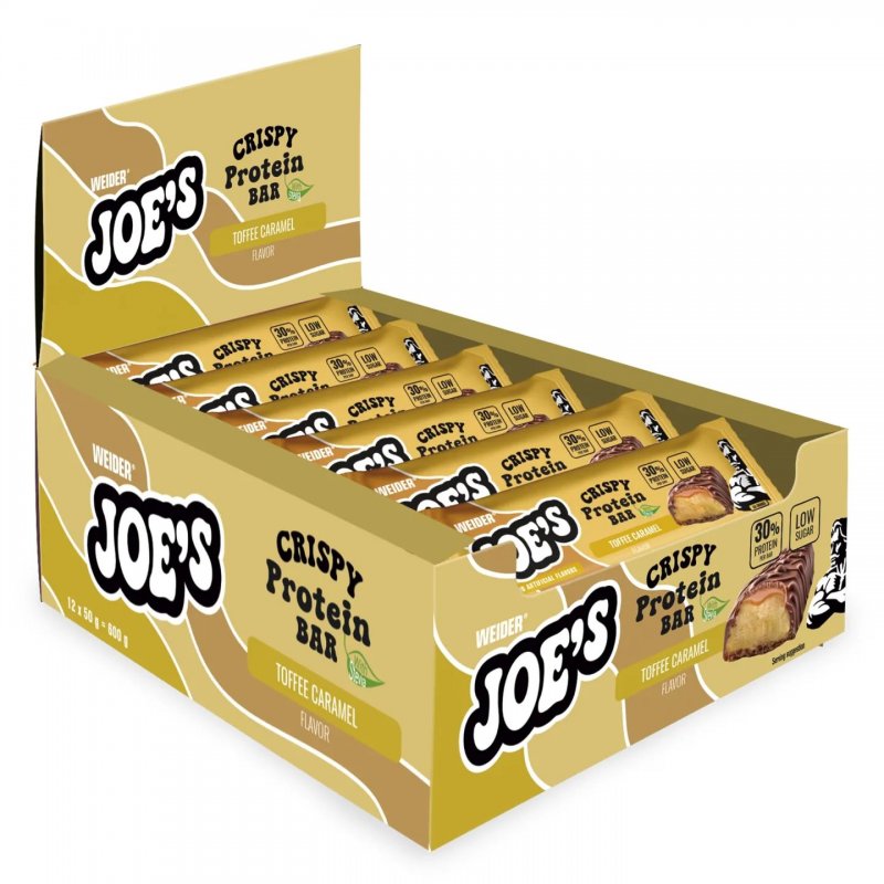 Vendita online INTEGRATORE ALIMENTARE JOE'S CRISPY PROTEIN BAR 50G TOFFE CARAMEL costo  2,50 €  spedizione in 24h