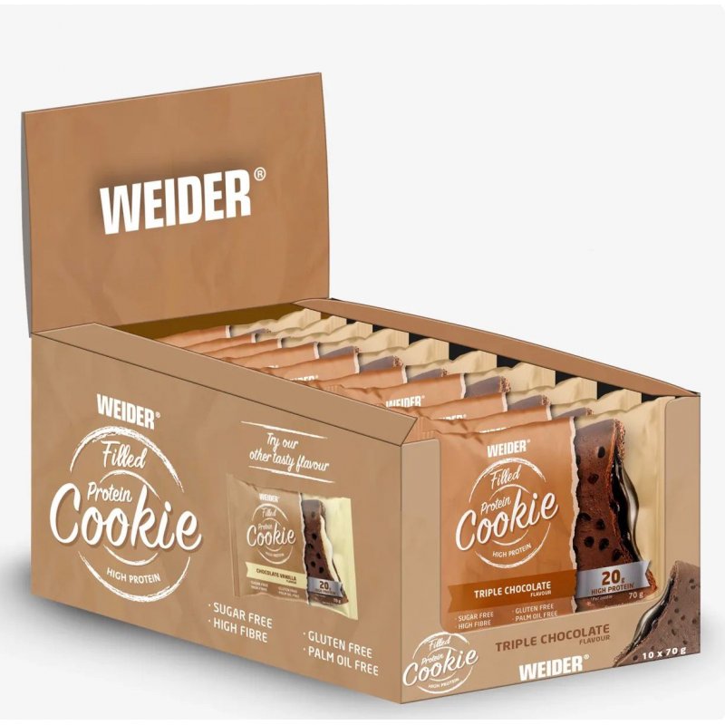 Vendita online INTEGRATORE ALIMENTARE PROTEIN COOKIE 70G TRIPLE CHOCOLATE costo  3,00 €  spedizione in 24h