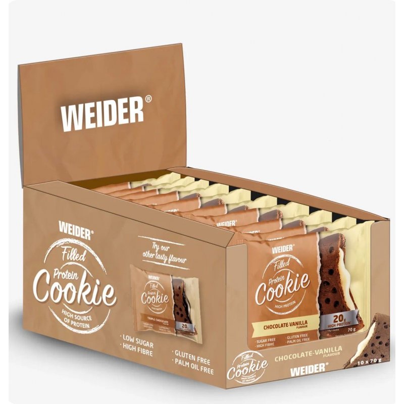 Vendita online INTEGRATORE ALIMENTARE PROTEIN COOKIE 70G CHOCOLATE-VANILLA costo  3,00 €  spedizione in 24h
