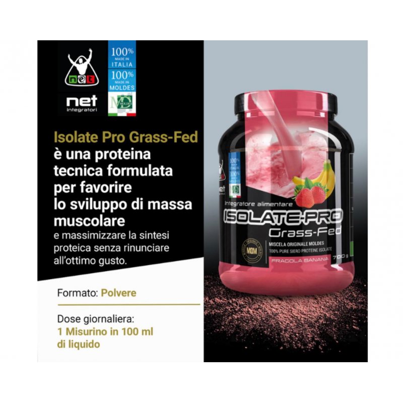 Vendita online INTEGRATORE ALIMENTARE ISOLATE-PRO 700G FRAGOLA BANANA costo  40,00 €  spedizione in 24h