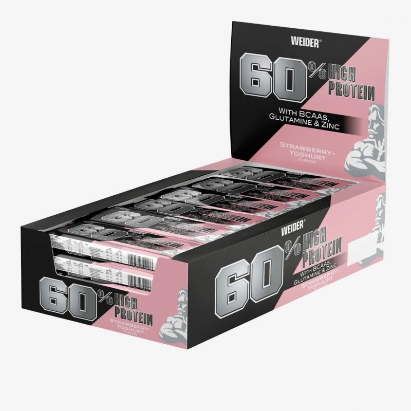 Vendita online INTEGRATORE ALIMENTARE 60% PROTEIN BAR 45G STRAWBERRY-YOGHURT costo  2,50 €  spedizione in 24h
