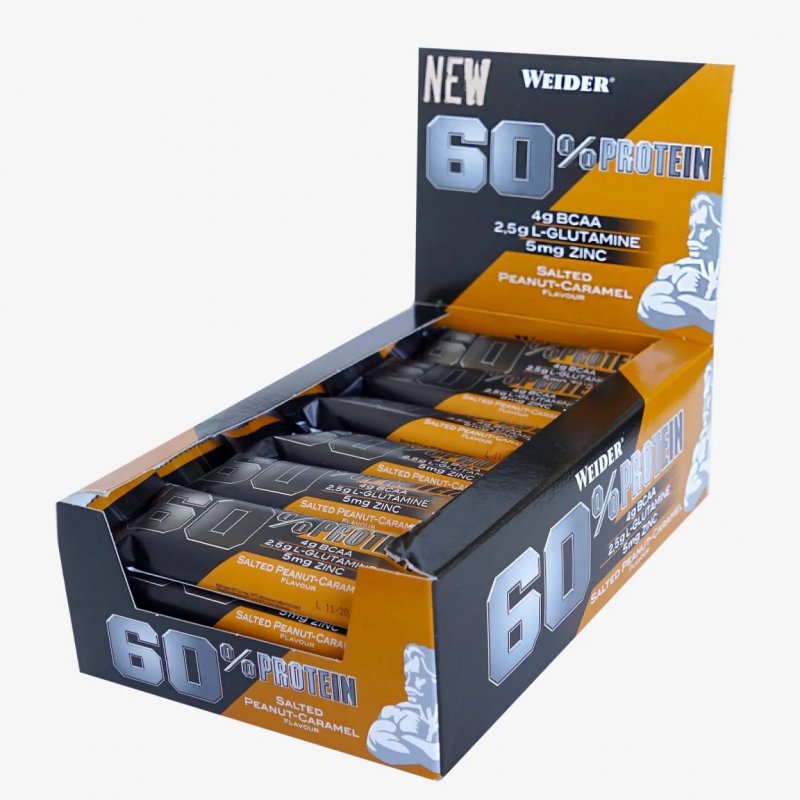 Vendita online INTEGRATORE ALIMENTARE 60% PROTEIN BAR 45G SALTED PEANUT-CARAMEL costo  2,50 €  spedizione in 24h