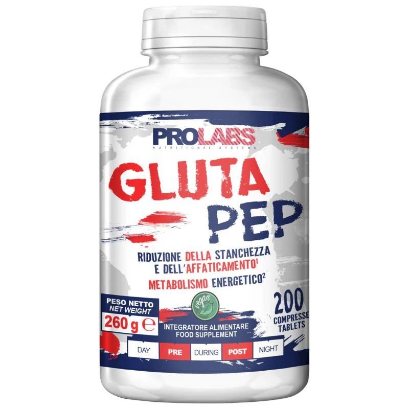 Vendita online INTEGRATORE PER LO SPORT GLUTA PEP 200 COMPRESSE costo  25,00 €  spedizione in 24h