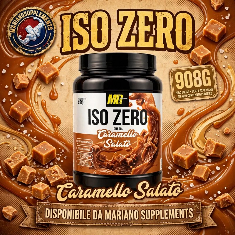 Vendita online INTEGRATORE ALIMENTARE ISO ZERO 908G CARAMELLO SALATO costo  45,00 €  spedizione in 24h