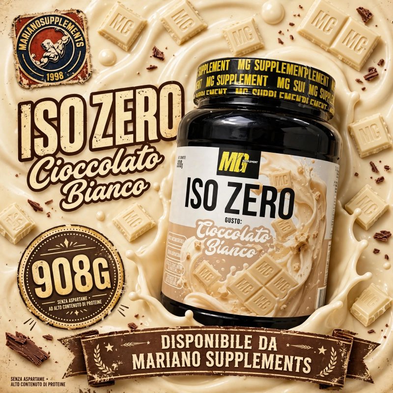 Vendita online INTEGRATORE ALIMENTARE ISO ZERO 908G CIOCCOLATO BIANCO costo  45,00 €  spedizione in 24h