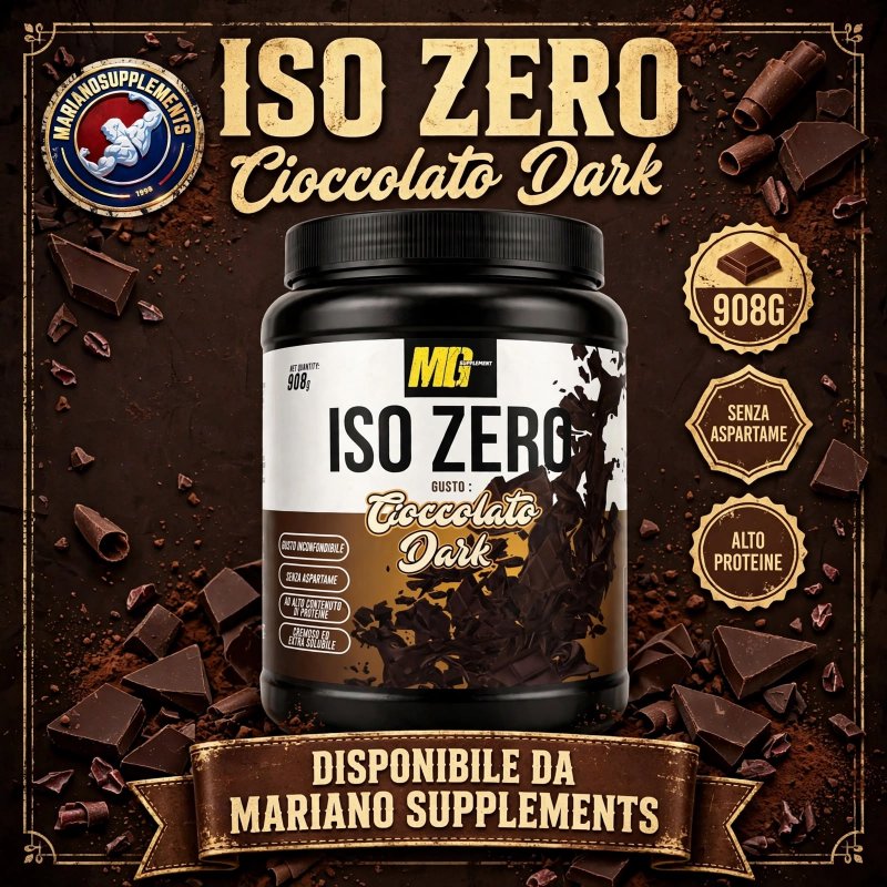 Vendita online INTEGRATORE ALIMENTARE ISO ZERO 908G CIOCCOLATO DARK costo  45,00 €  spedizione in 24h
