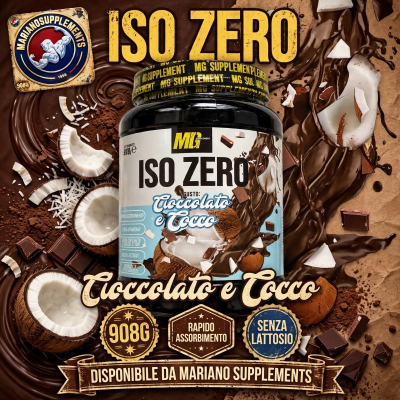 Vendita online INTEGRATORE ALIMENTARE ISO ZERO 908G CIOCCOLATO E COCCO costo  45,00 €  spedizione in 24h