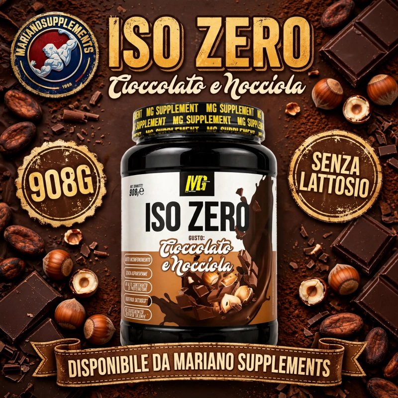 Vendita online INTEGRATORE ALIMENTARE ISO ZERO 908G CIOCCOLATO E NOCCIOLA costo  45,00 €  spedizione in 24h