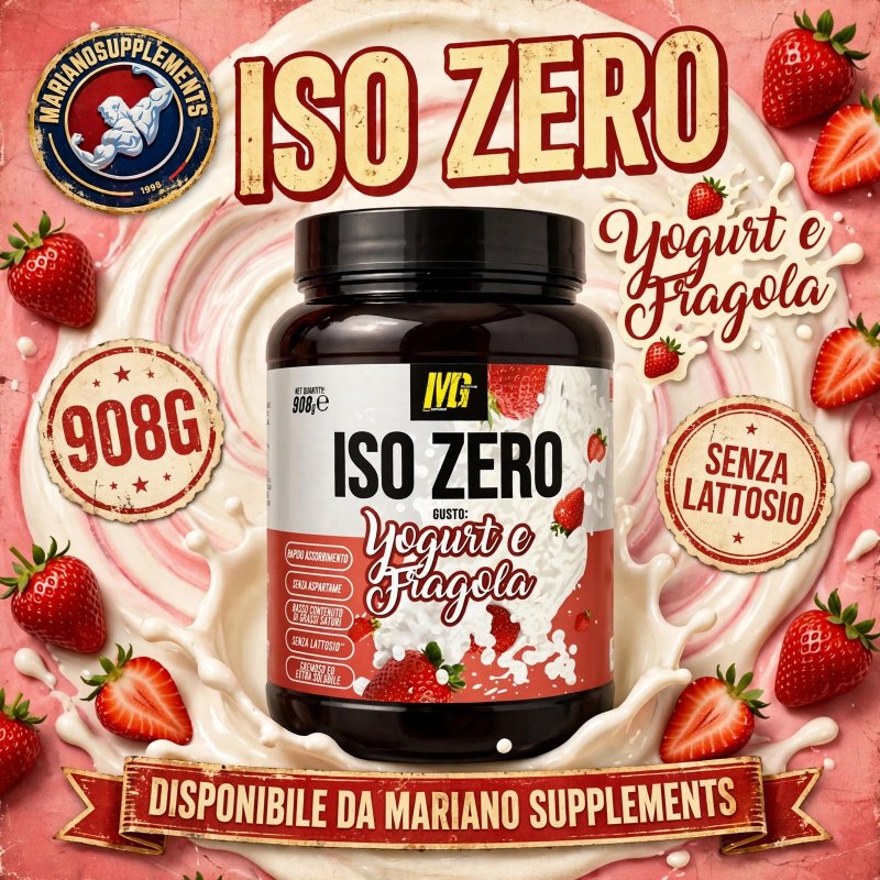 Vendita online INTEGRATORE ALIMENTARE ISO ZERO 908G YOGURT E FRAGOLA costo  45,00 €  spedizione in 24h