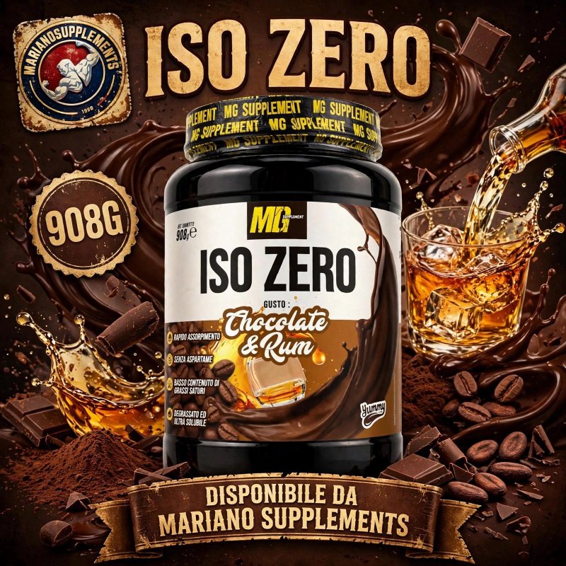Vendita online INTEGRATORE ALIMENTARE ISO ZERO 908G CHOCOLATE & RUM costo  45,00 €  spedizione in 24h