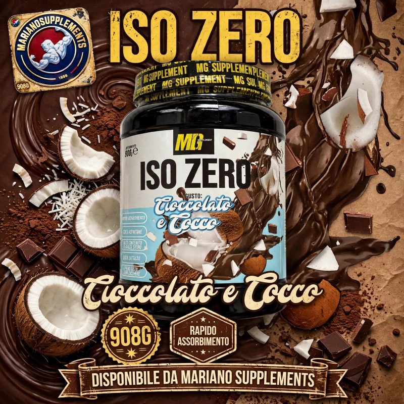 Vendita online INTEGRATORE ALIMENTARE ISO ZERO 908G CIOCCOLATO E COCCO costo  45,00 €  spedizione in 24h
