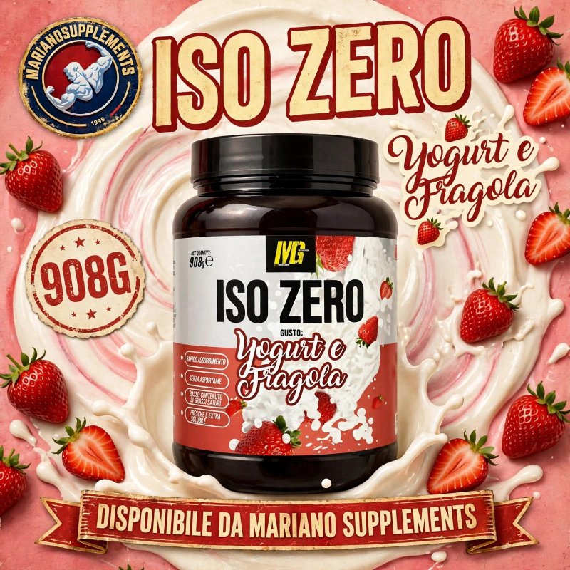 Vendita online INTEGRATORE ALIMENTARE ISO ZERO 908G YOGURT E FRAGOLA costo  45,00 €  spedizione in 24h